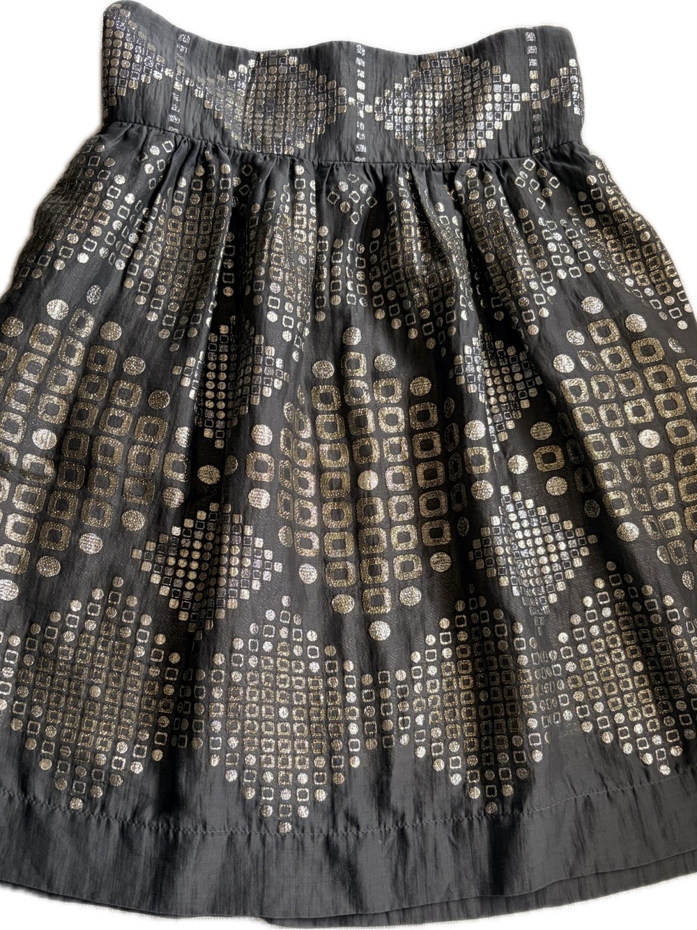 Stella McCartney Charcoal Skirt with Metallic Silver Print